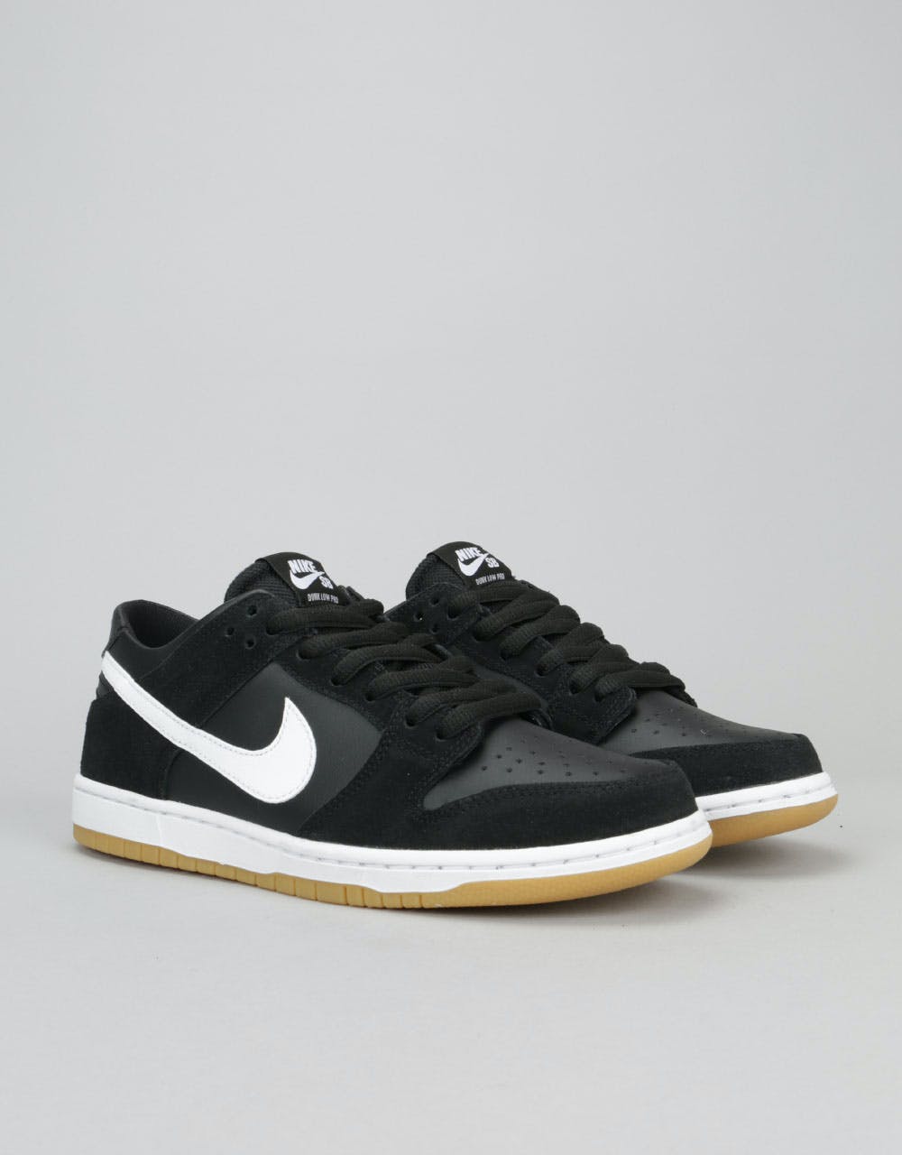 Nike SB Dunk Low Skate Shoes - Black/White-Gum Light Brown
