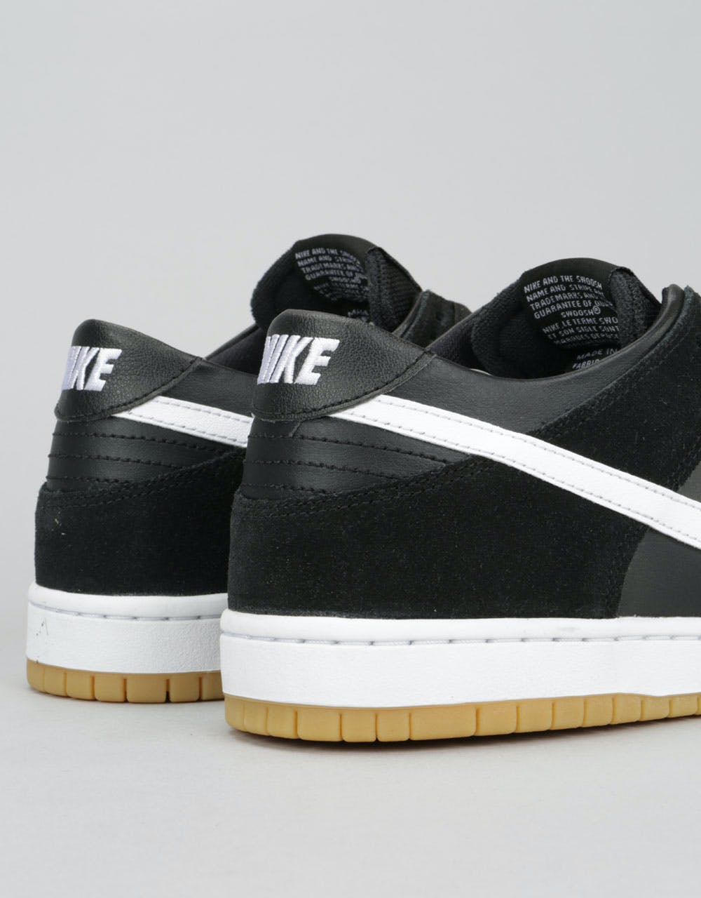 Nike SB Dunk Low Skate Shoes - Black/White-Gum Light Brown