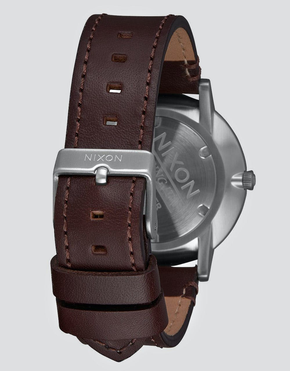 Nixon Porter Leather Watch - Navy/Brown