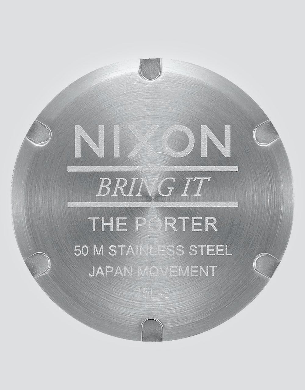 Nixon Porter Leather Watch - Navy/Brown