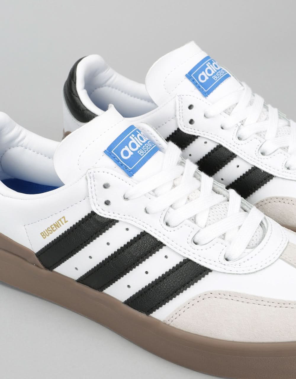 Adidas busenitz vulc samba white & gum shoes Clearance