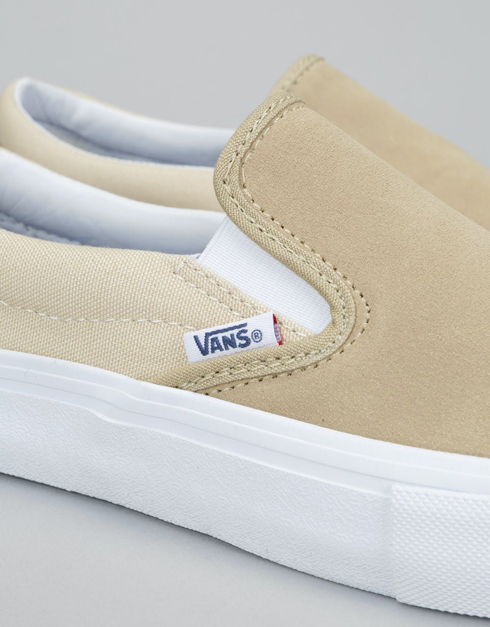 Vans Slip On Pro Skate Shoes - Sand/White