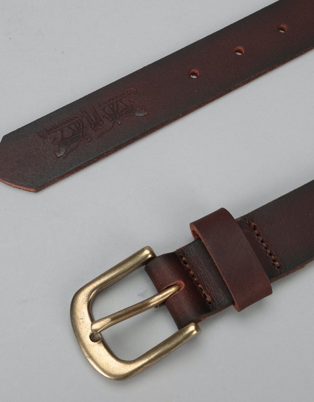 Levis Woodland Leather Belt - Dark Brown