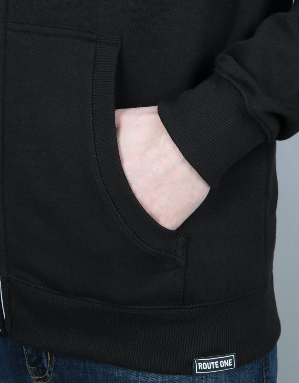 Route One Essentials Zip Hoodie - Black