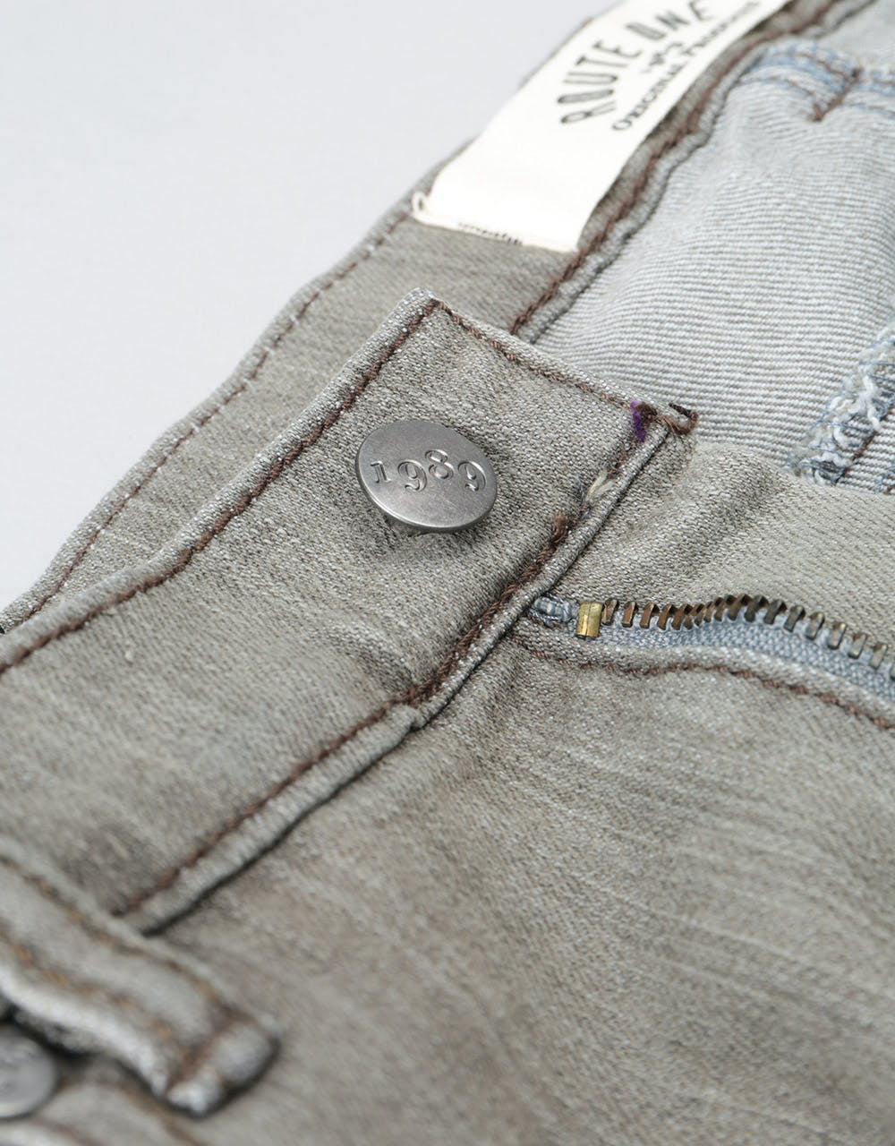 Route One Skinny Denim Jeans - Old Washed Grey