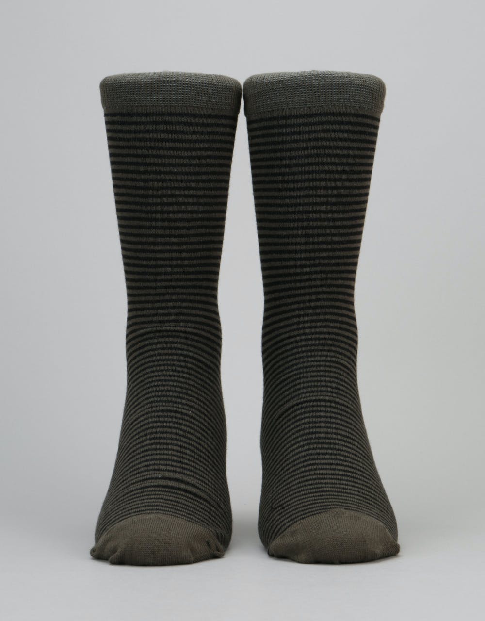 Route One Thin Stripe Socks - Black/Olive