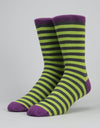 Route One Contrast Socks - Lime/Grey/Magenta