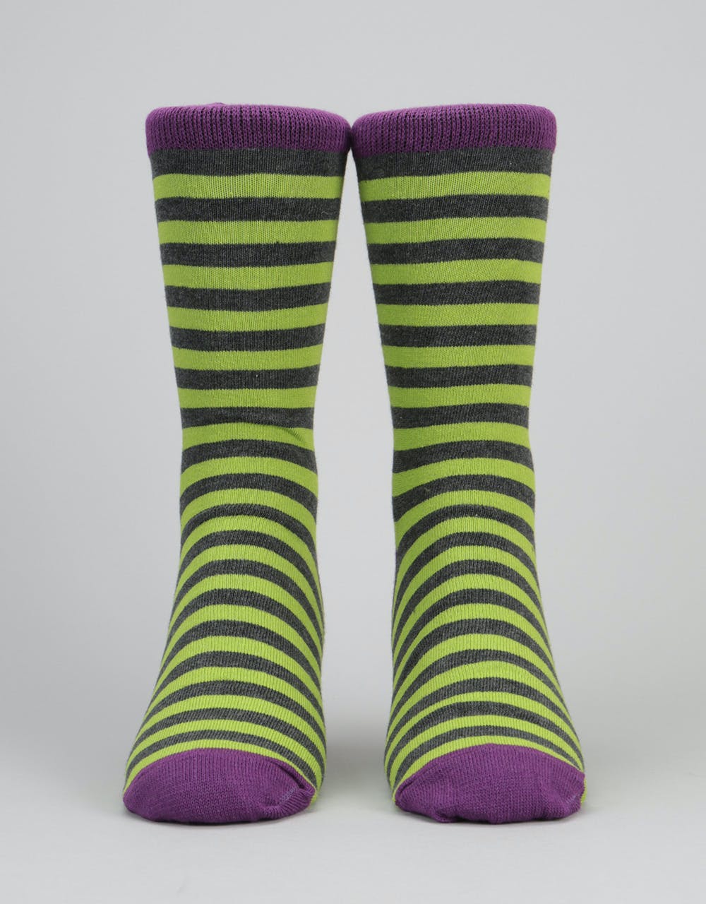 Route One Contrast Socks - Lime/Grey/Magenta