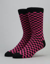 Route One Checker Socks - Black/Pink