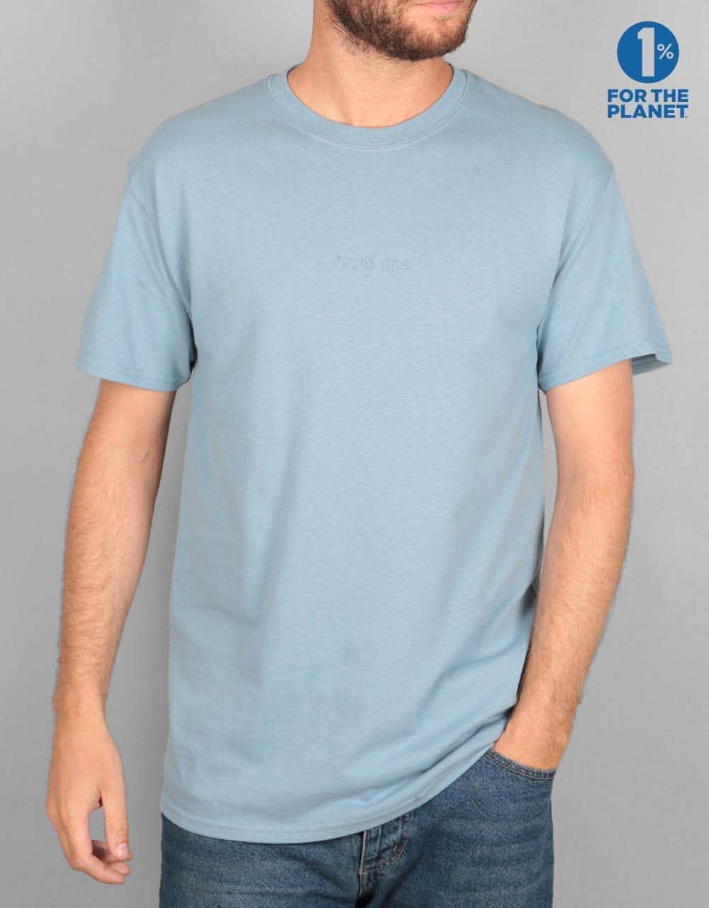 Route One Embroidered Logo T-Shirt - Stone Blue