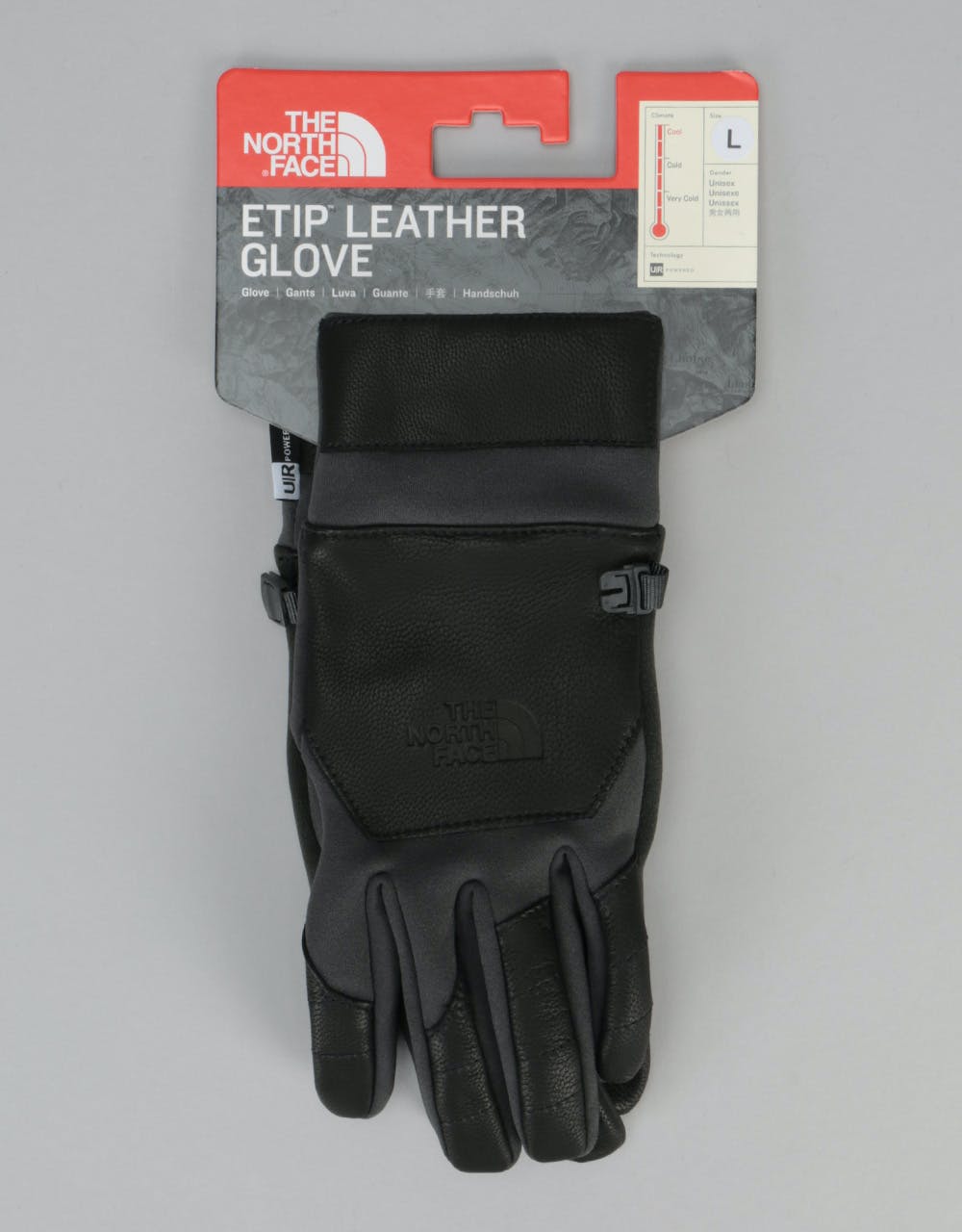 The North Face Etip Leather Gloves - Asphalt Grey/TNF Black