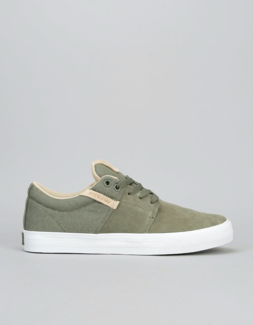 Supra Stacks Vulc II Skate Shoes - Olive/White
