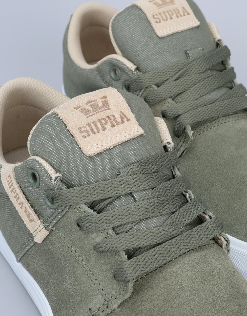 Supra Stacks Vulc II Skate Shoes - Olive/White