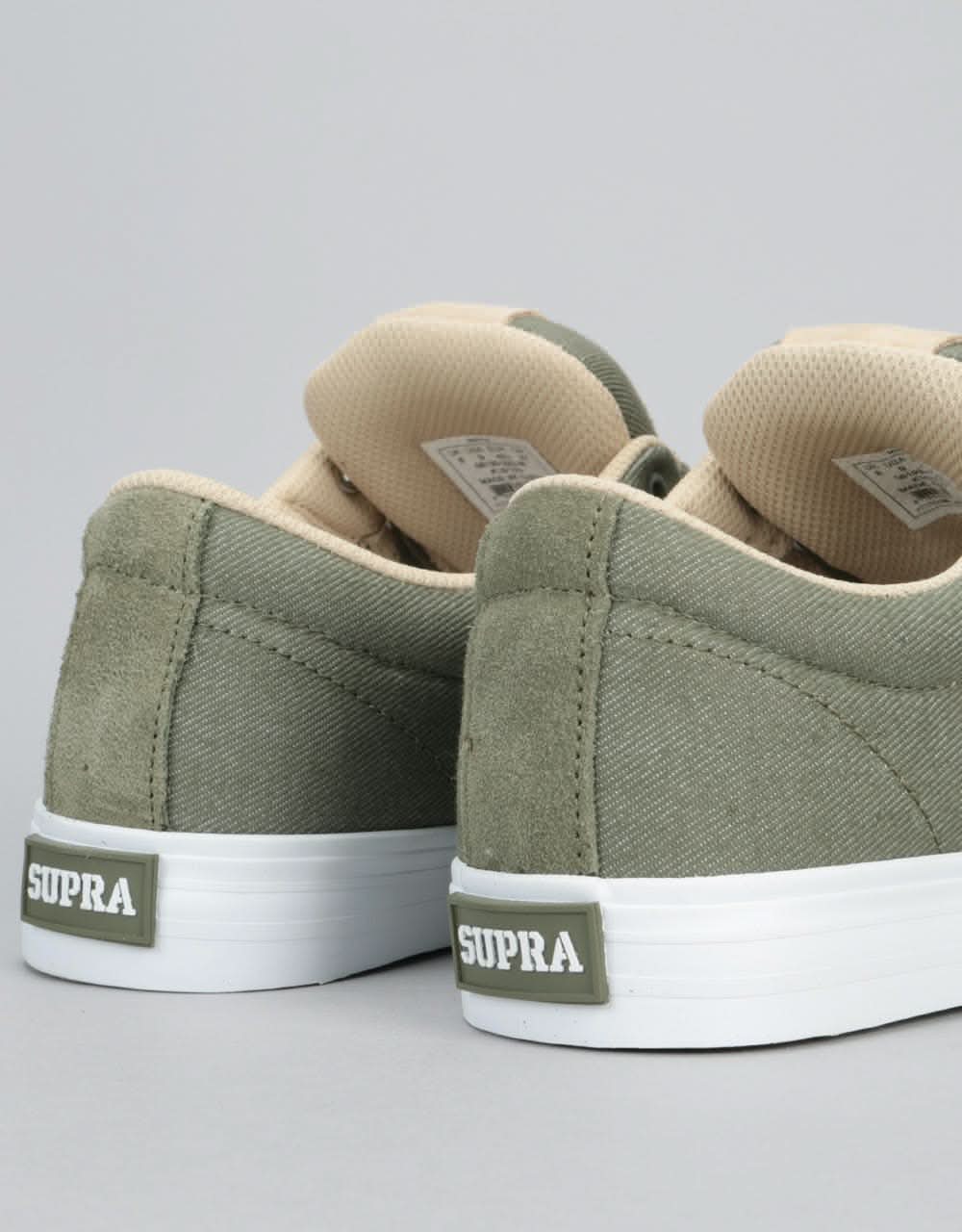 Supra Stacks Vulc II Skate Shoes - Olive/White
