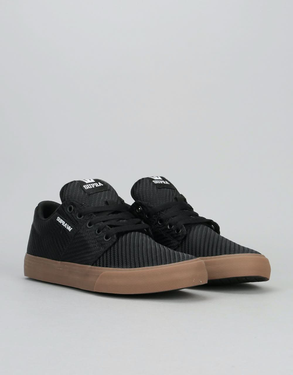 Supra Stacks Vulc II HF Skate Shoes - Black Woven/Gum