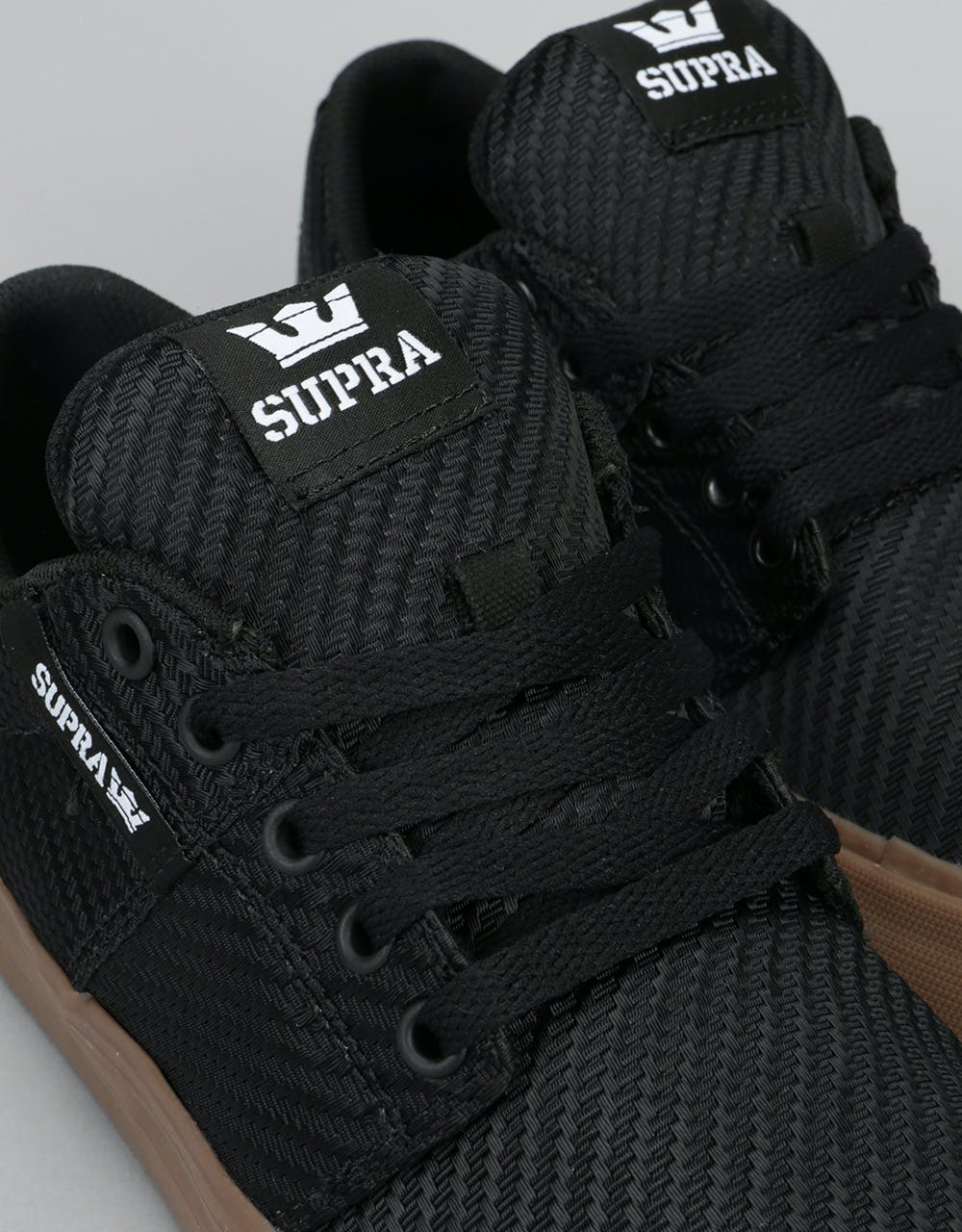 Supra Stacks Vulc II HF Skate Shoes - Black Woven/Gum