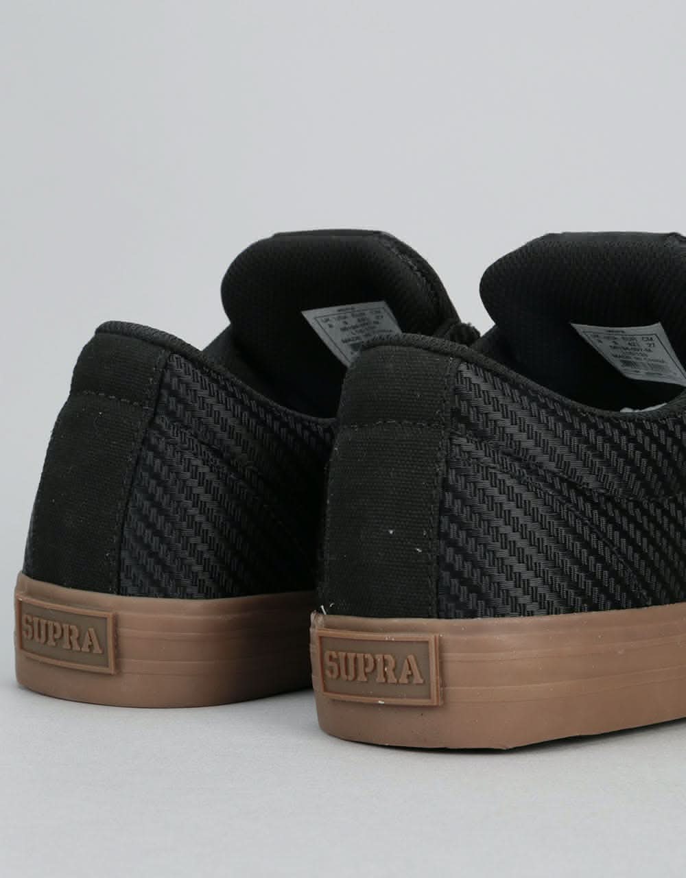 Supra Stacks Vulc II HF Skate Shoes - Black Woven/Gum