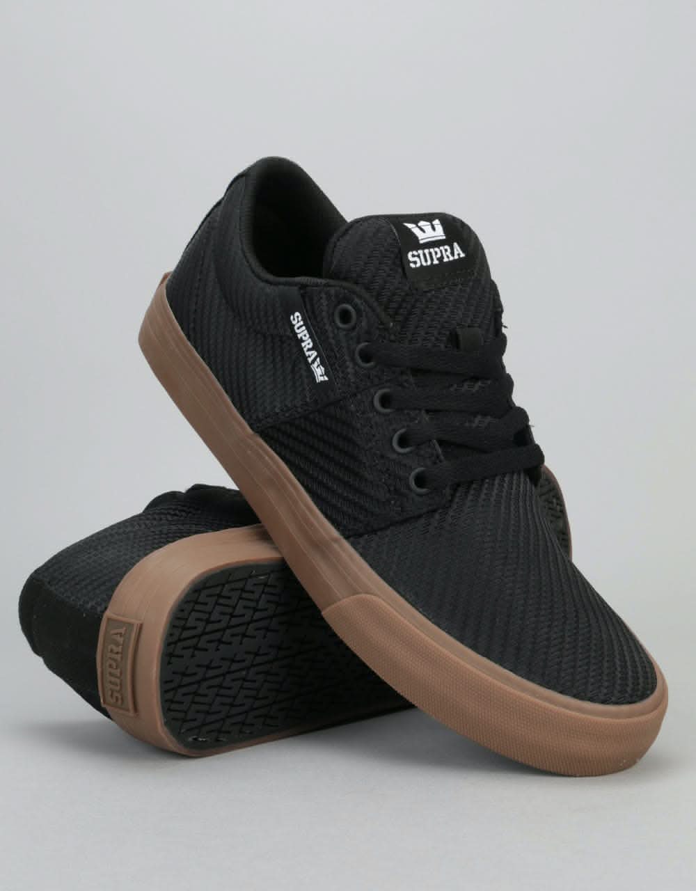 Supra Stacks Vulc II HF Skate Shoes - Black Woven/Gum