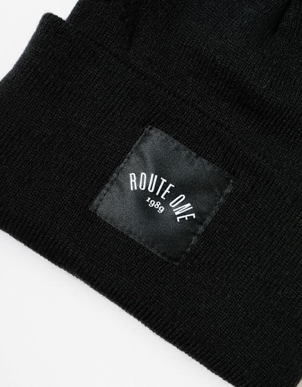 Route One Digital Bobble Beanie - Black