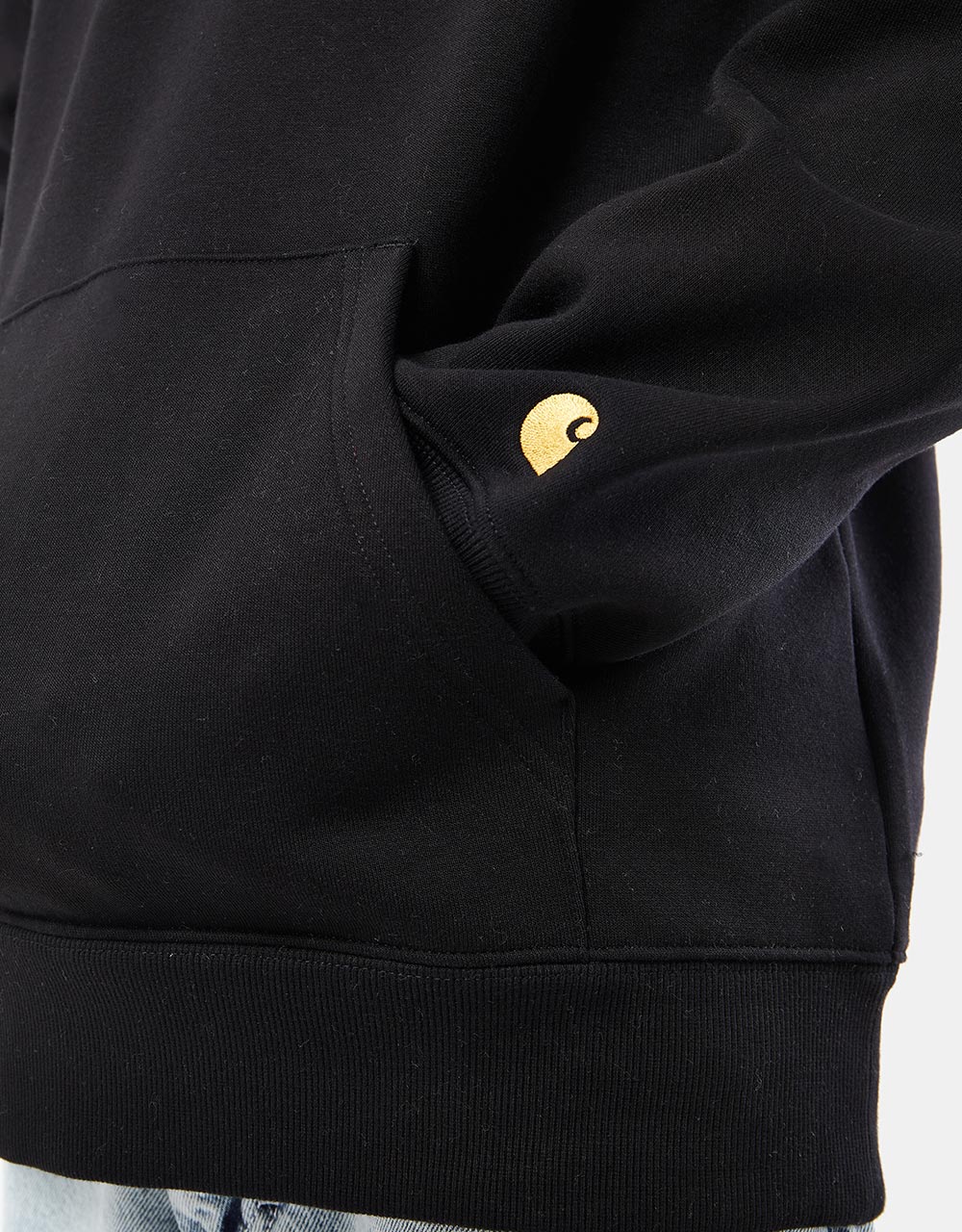 Carhartt WIP Chase Neck Zip Sweatshirt - Black/Gold