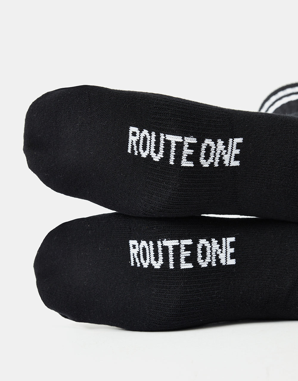 Route One Classic Crew Socks 2 Pack - Black/Black