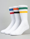 Route One Classic Crew Socks 3 Pack - White/Assorted