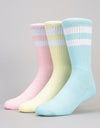 Route One Classic Crew Socks 3 Pack - Pastel/White