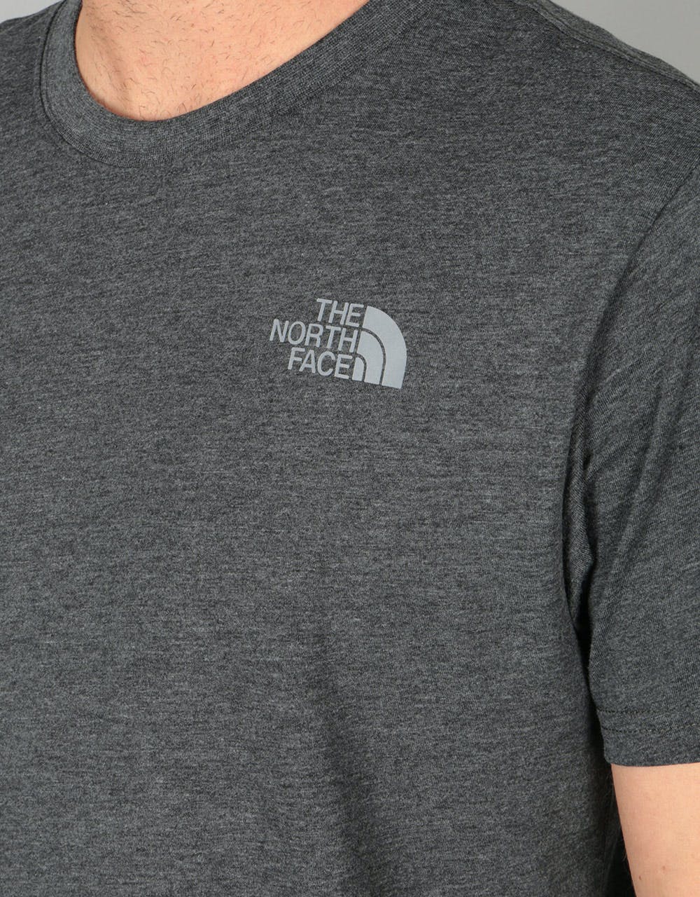 The North Face S/S Red Box T-Shirt - Dk Grey Heather/Silver Reflective