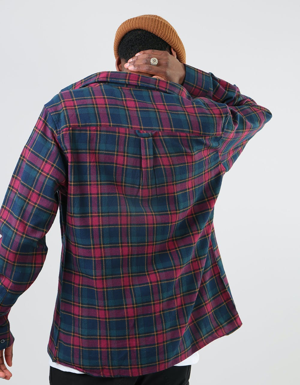 Route One Checked Flannel Shirt - Burgundy