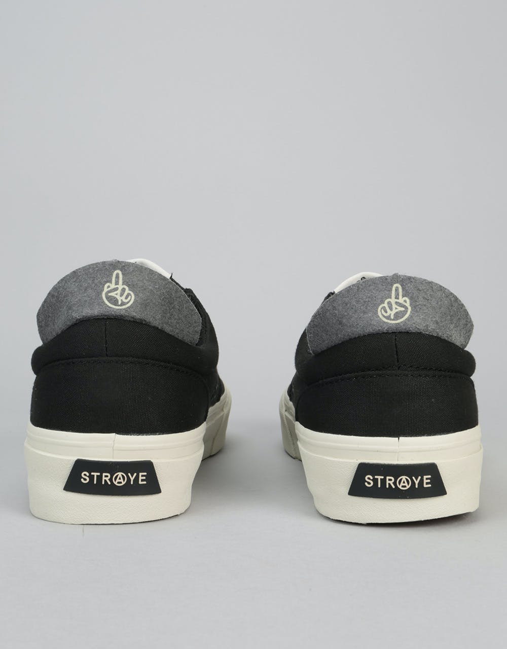 Straye Fairfax Skate Shoes - Black/Bone Canvas