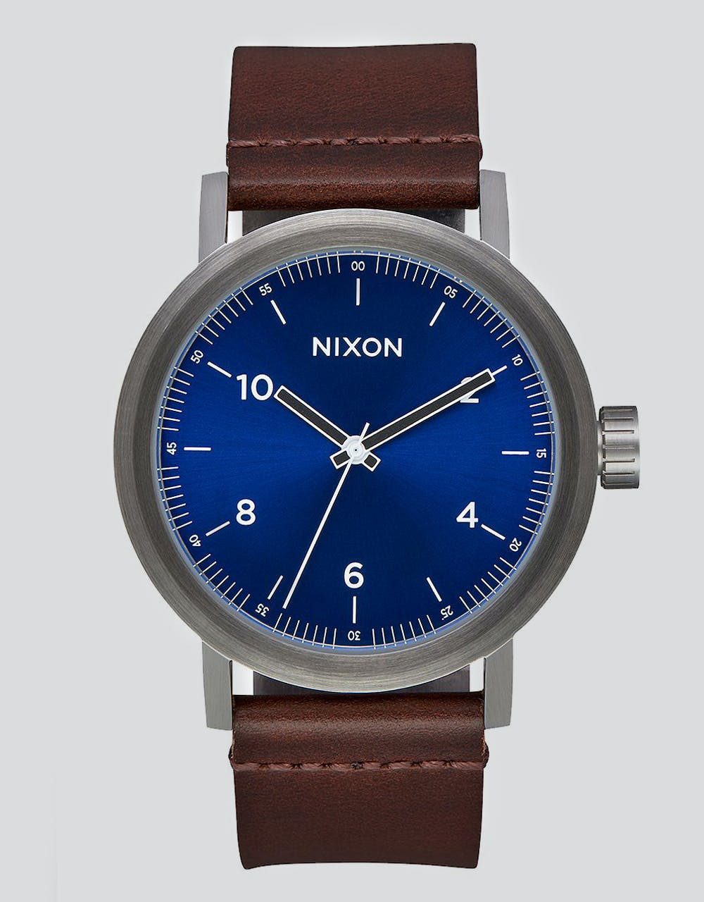 Nixon Stark Leather Watch - Blue Sunray/Brown