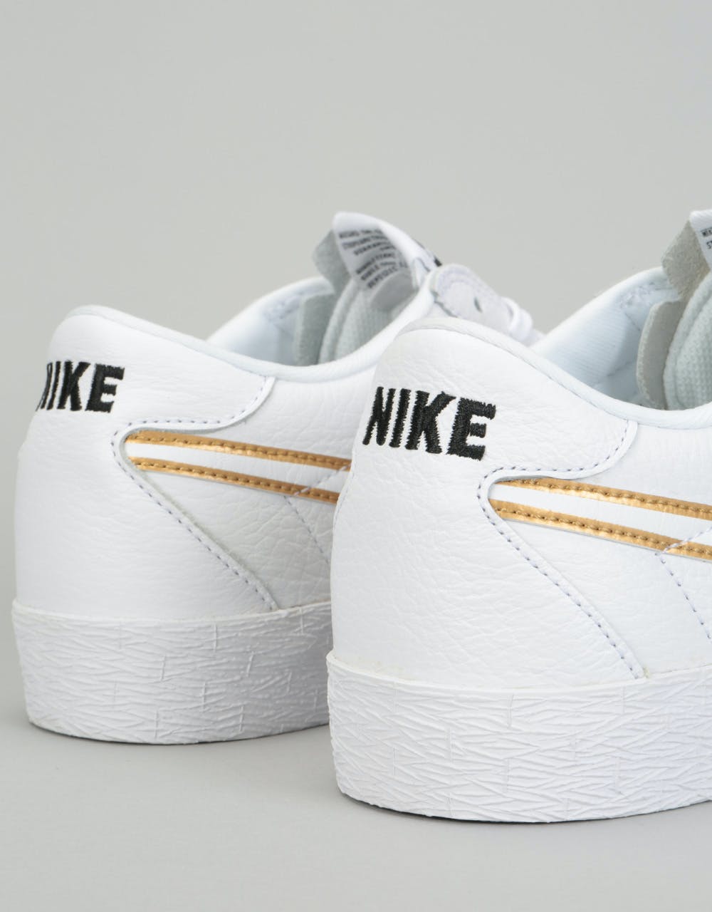 Nike SB Zoom Bruin Premium SE Skate Shoes - White/Wht-Met. Gold-Black