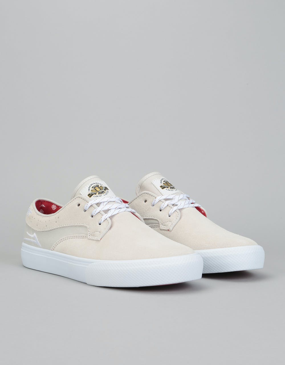 Lakai x Independent Riley Hawk Skate Shoes - White Suede