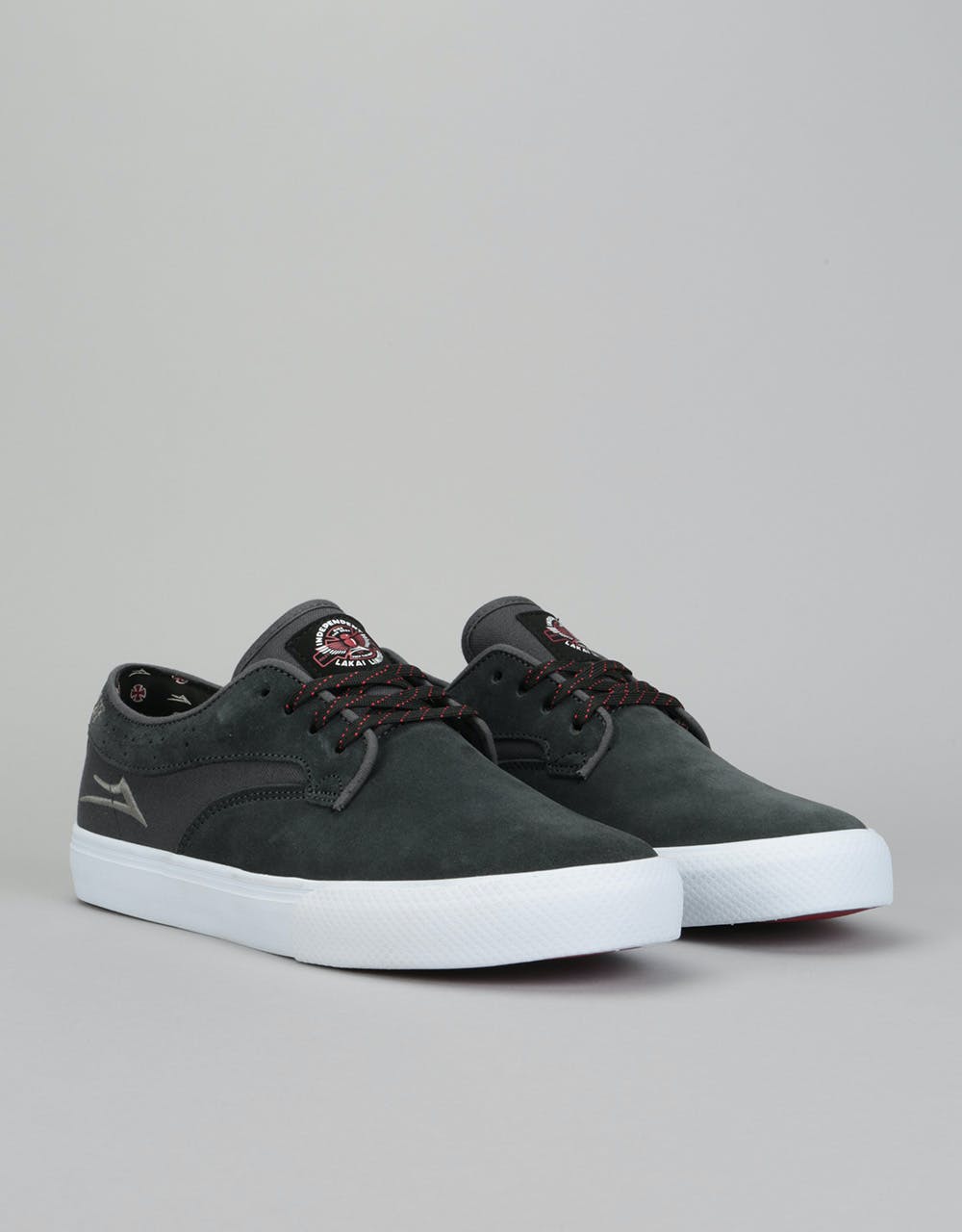 Lakai x Independent Riley Hawk Skate Shoes - Charcoal Suede