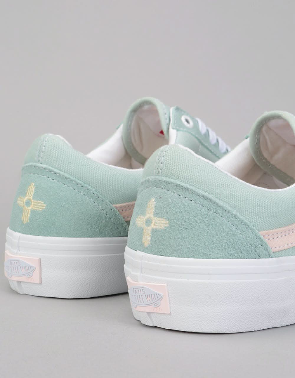 Vans old skool pro dan lu light green e pearl skate shoes Clearance