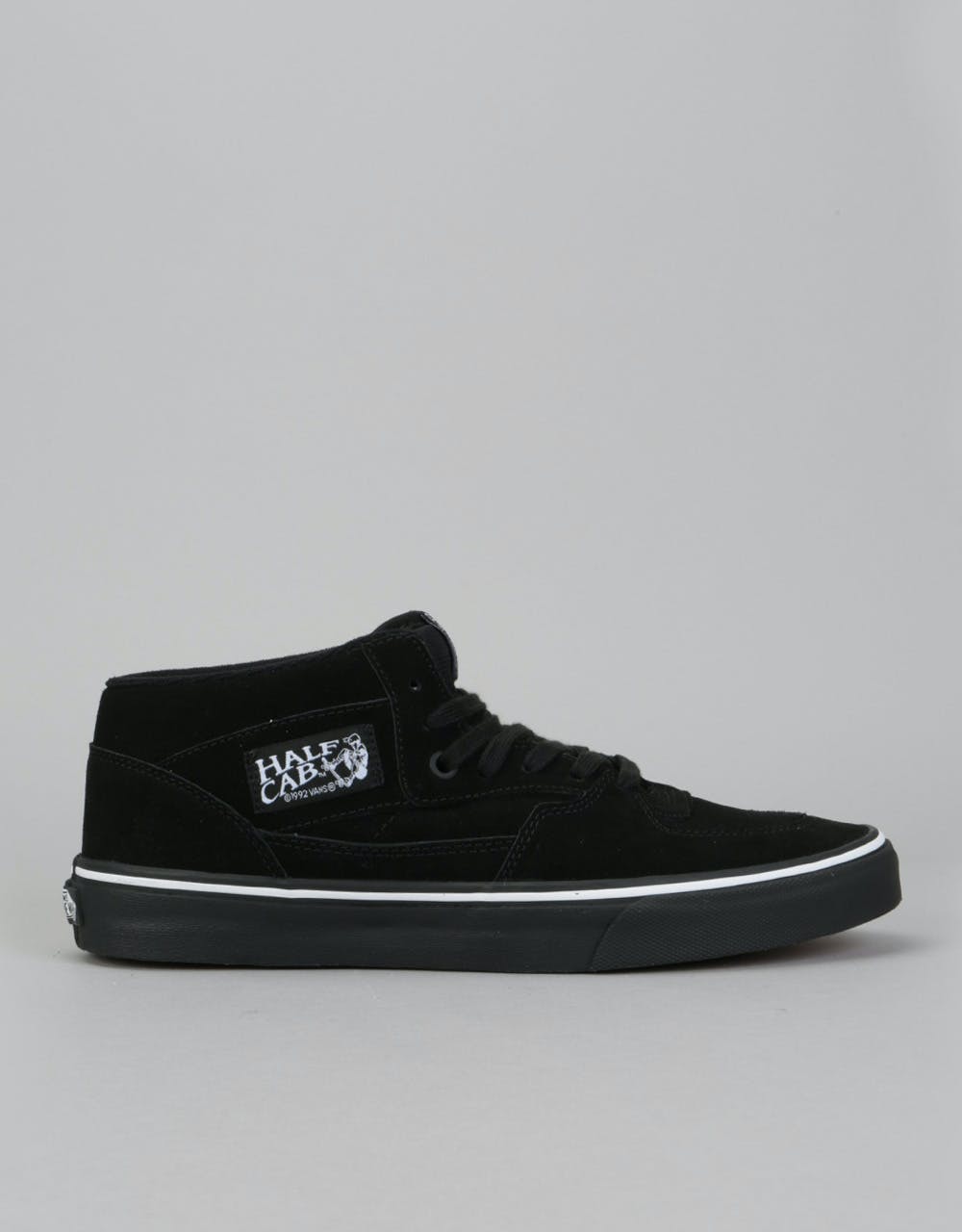Vans Half Cab Skate Shoes - (Suede) Black/White/Black
