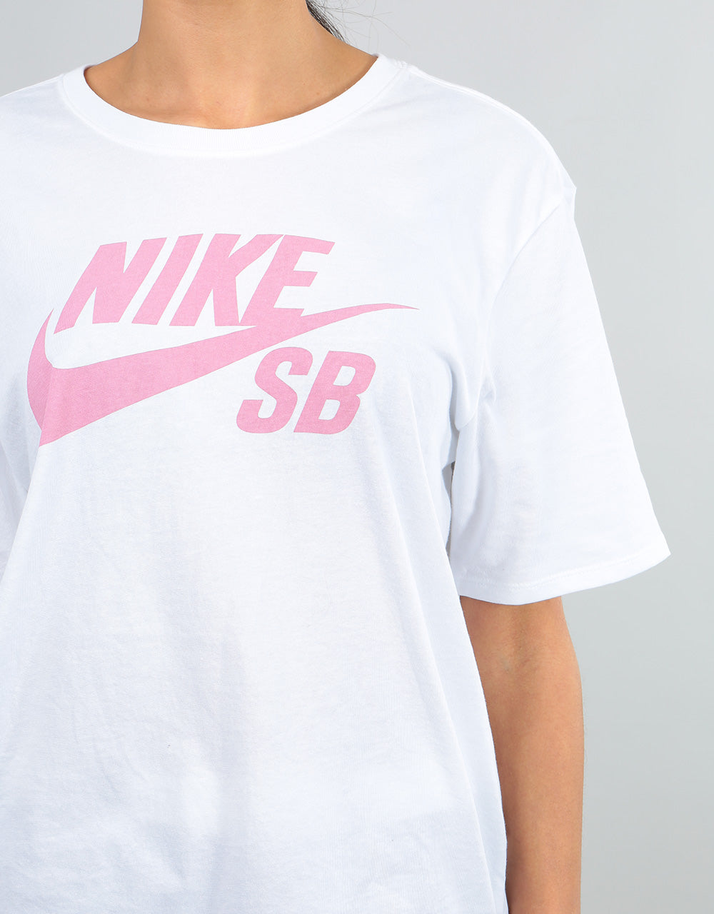 Nike SB Womens Oversized Logo T-Shirt - White/Elemental Pink