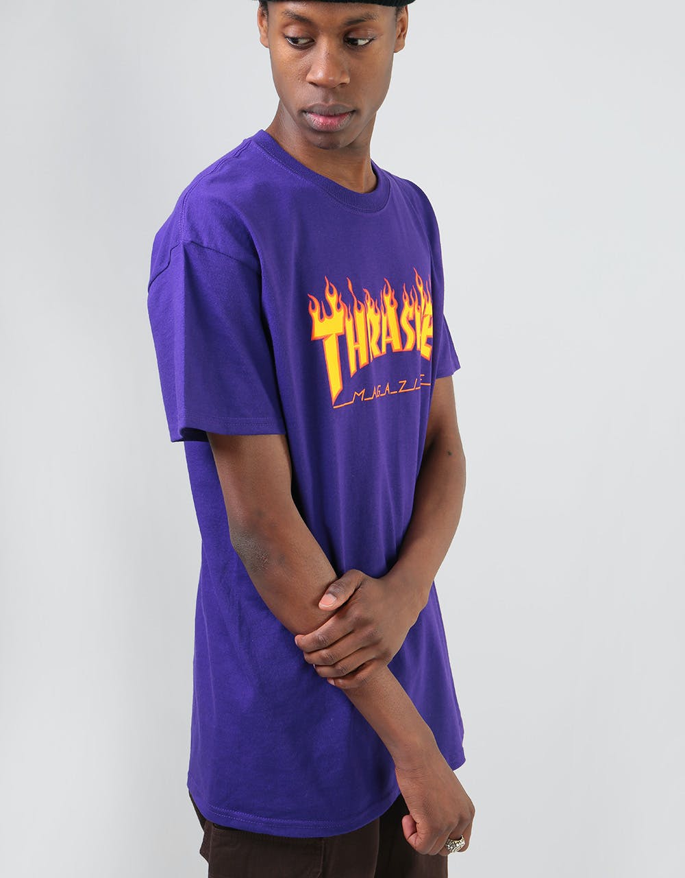 Thrasher Flame T-Shirt - Purple