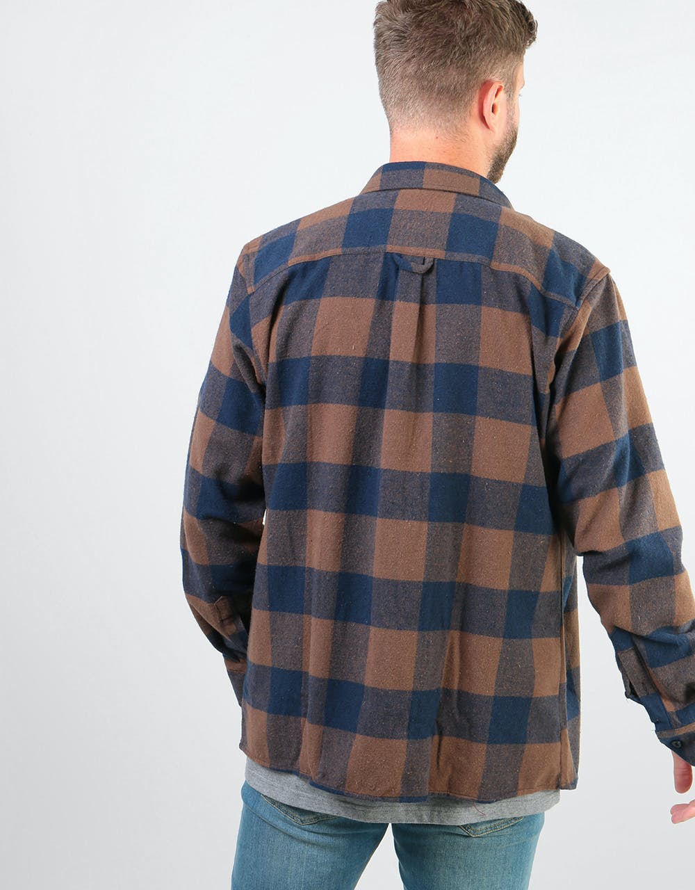 Route One Flannel Shirt - Brown/Navy