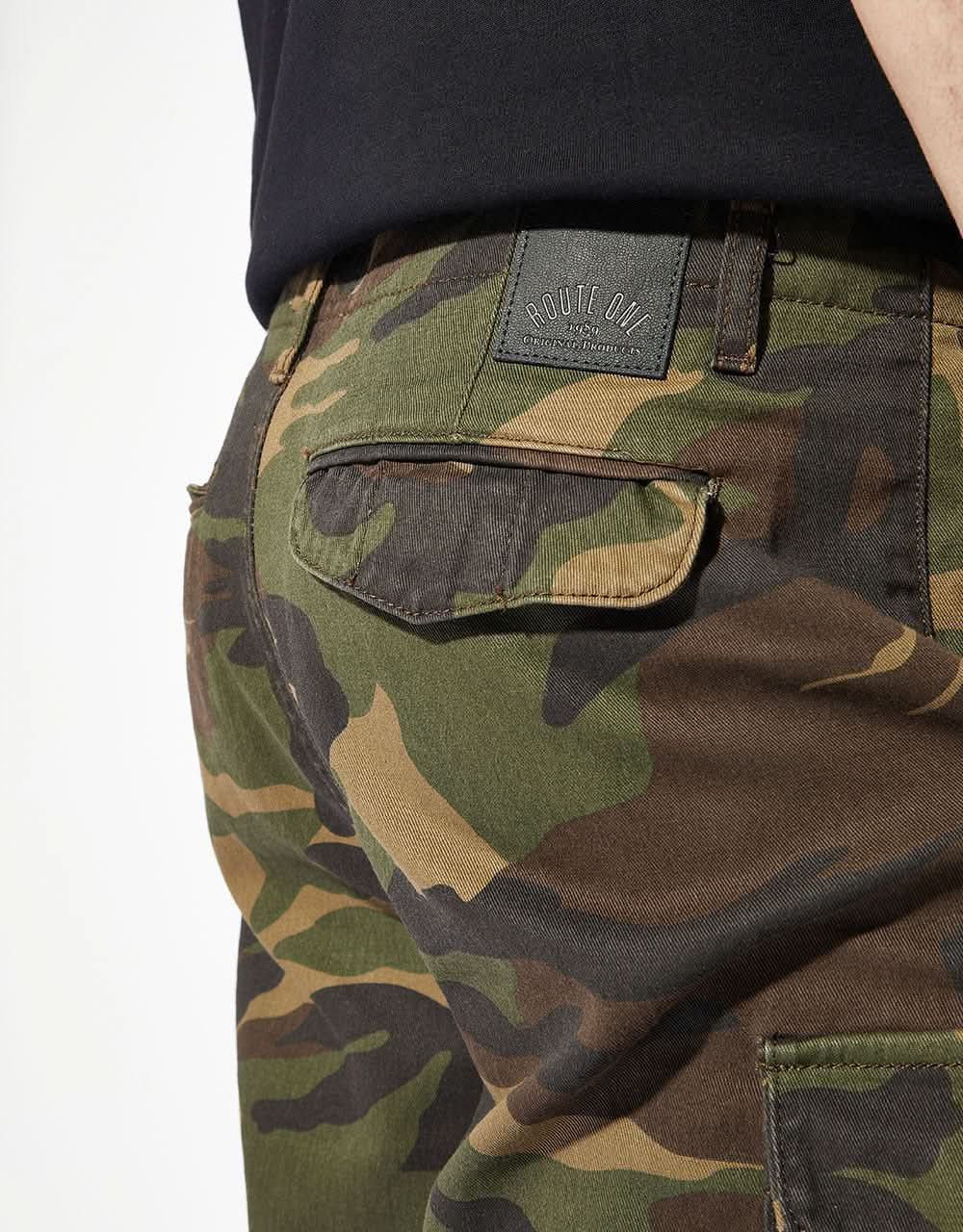 Route One Slim Cargo Shorts - Camo