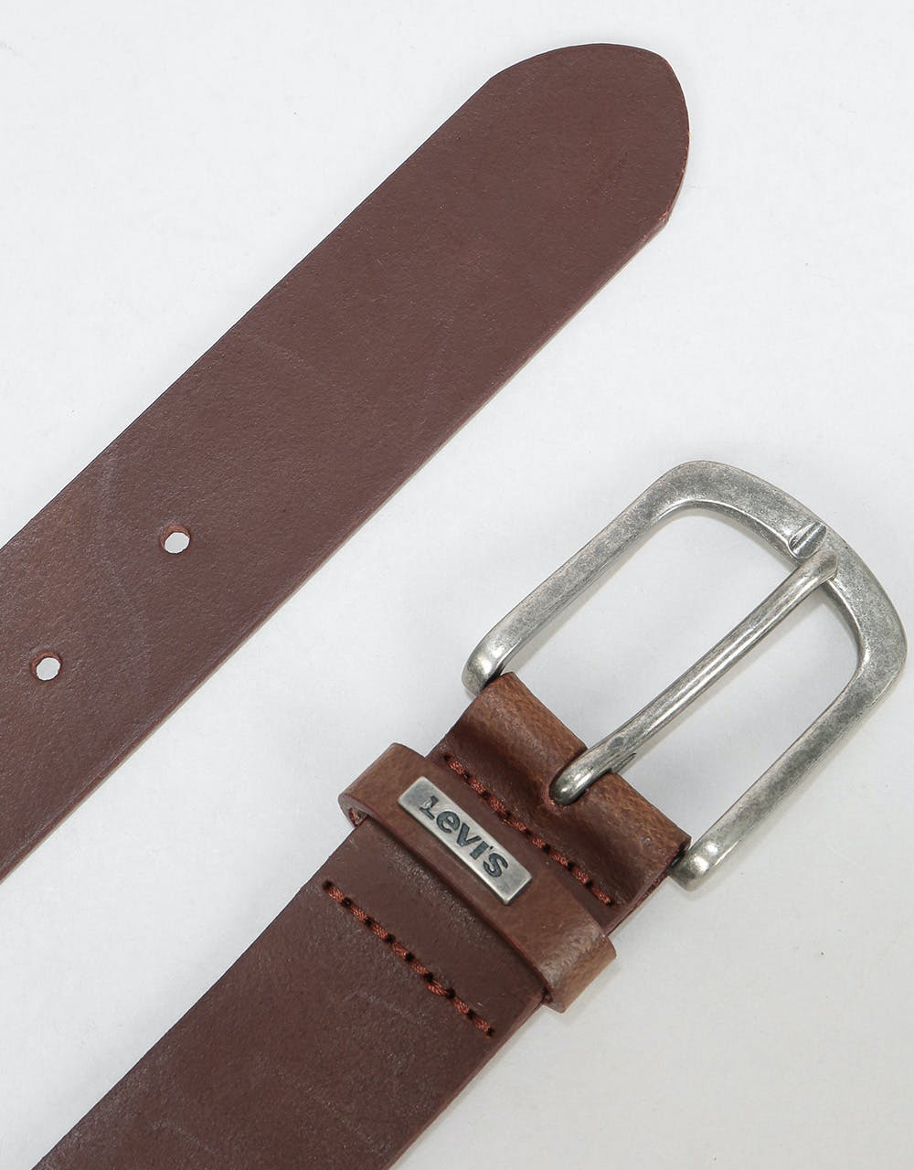 Levis Lev 8 Leather Belt - Medium Brown