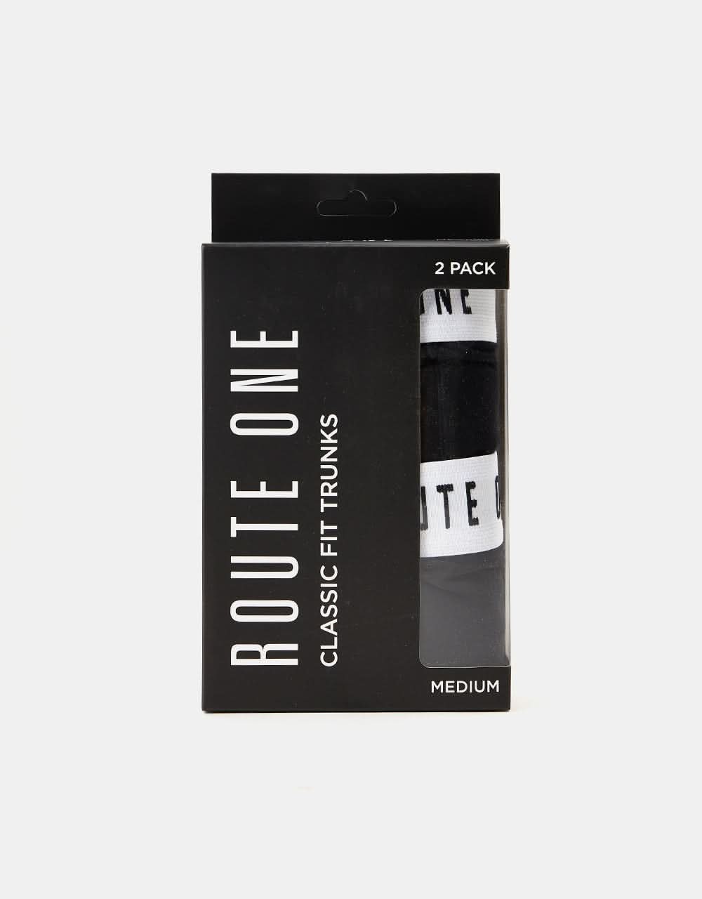 Route One Classic Boxer Shorts 2 Pack - Black