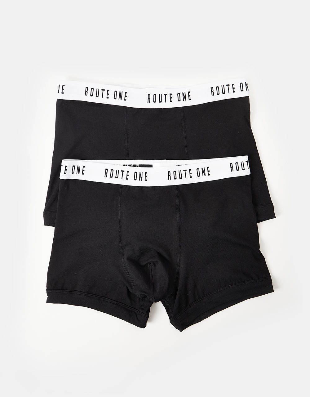 Route One Classic Boxer Shorts 2 Pack - Black