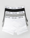 Route One Classic Boxer Shorts 3 Pack - White /Black/Heather Grey