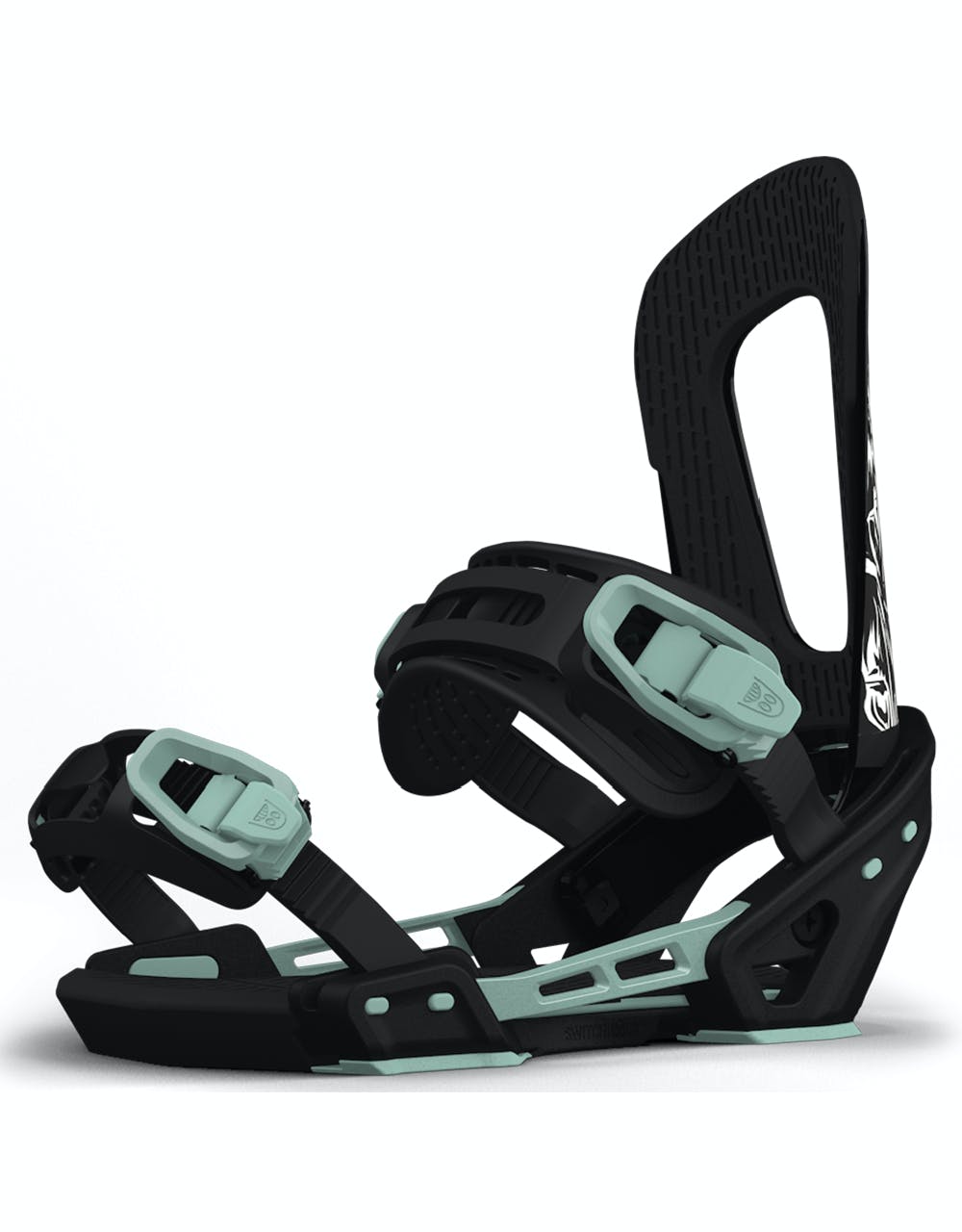 Switchback Eiki Pro Snowboard Bindings - Black/White/Mint