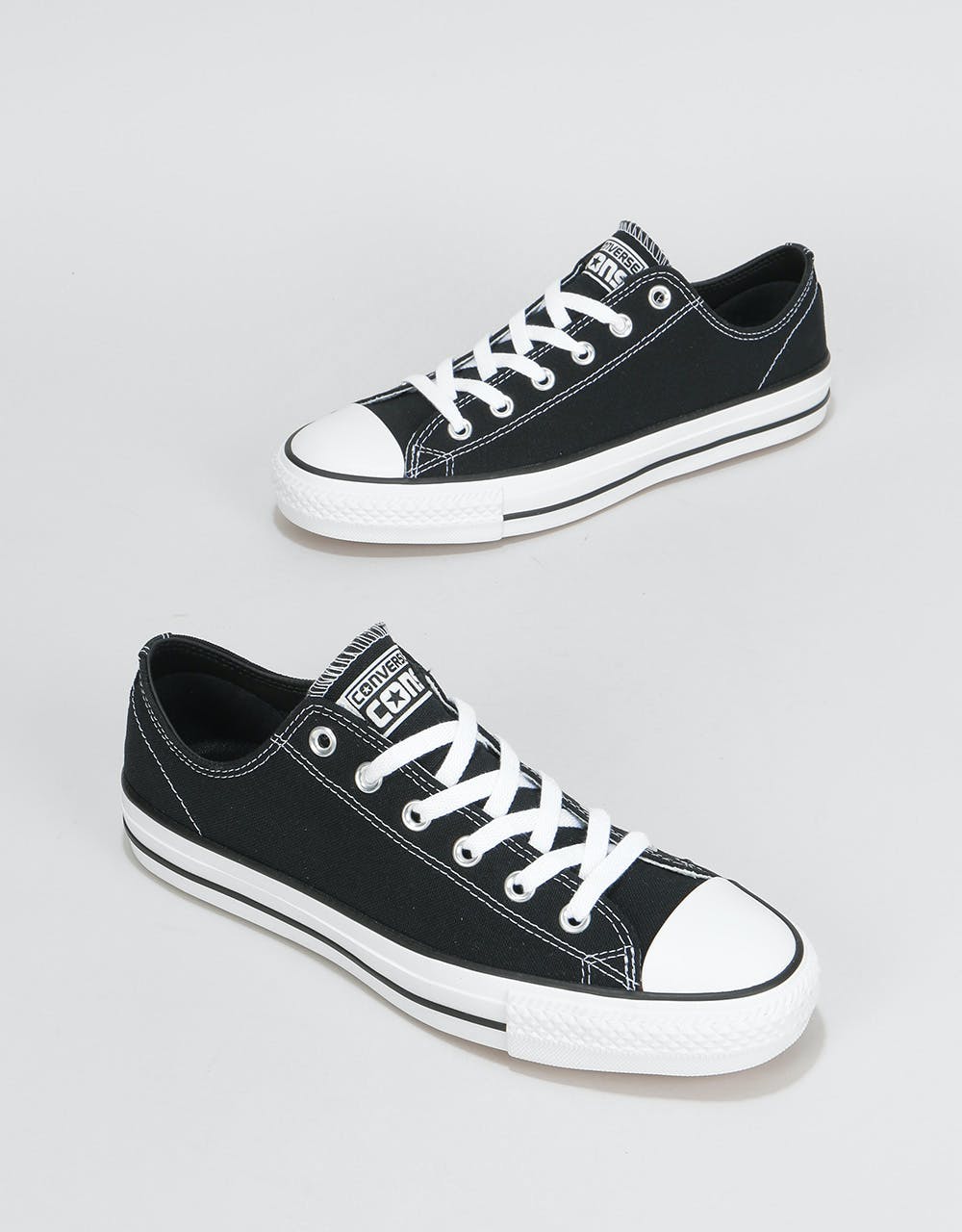 Converse CTAS Pro Ox Canvas Skate Shoes - Black/Black/White