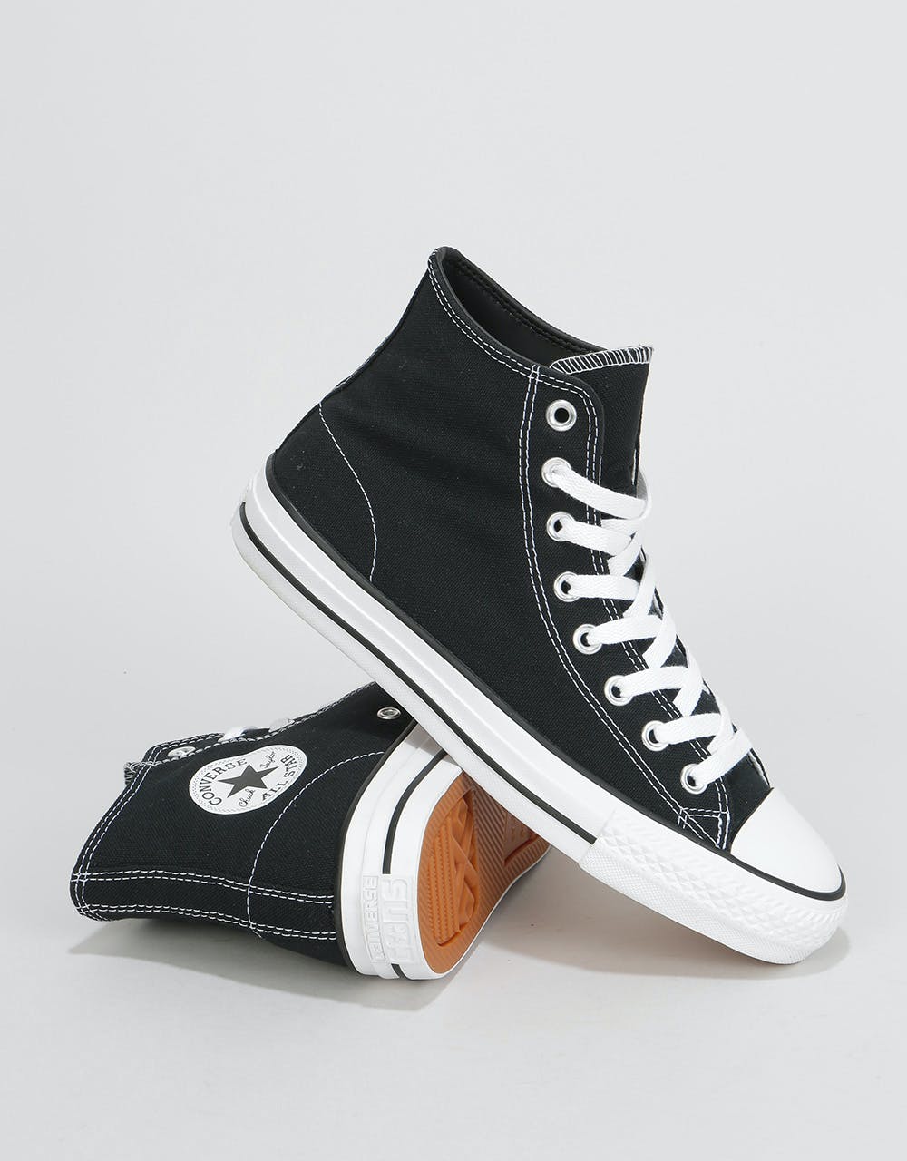 Converse CTAS Pro High Canvas Skate Shoes - Black/Black/White