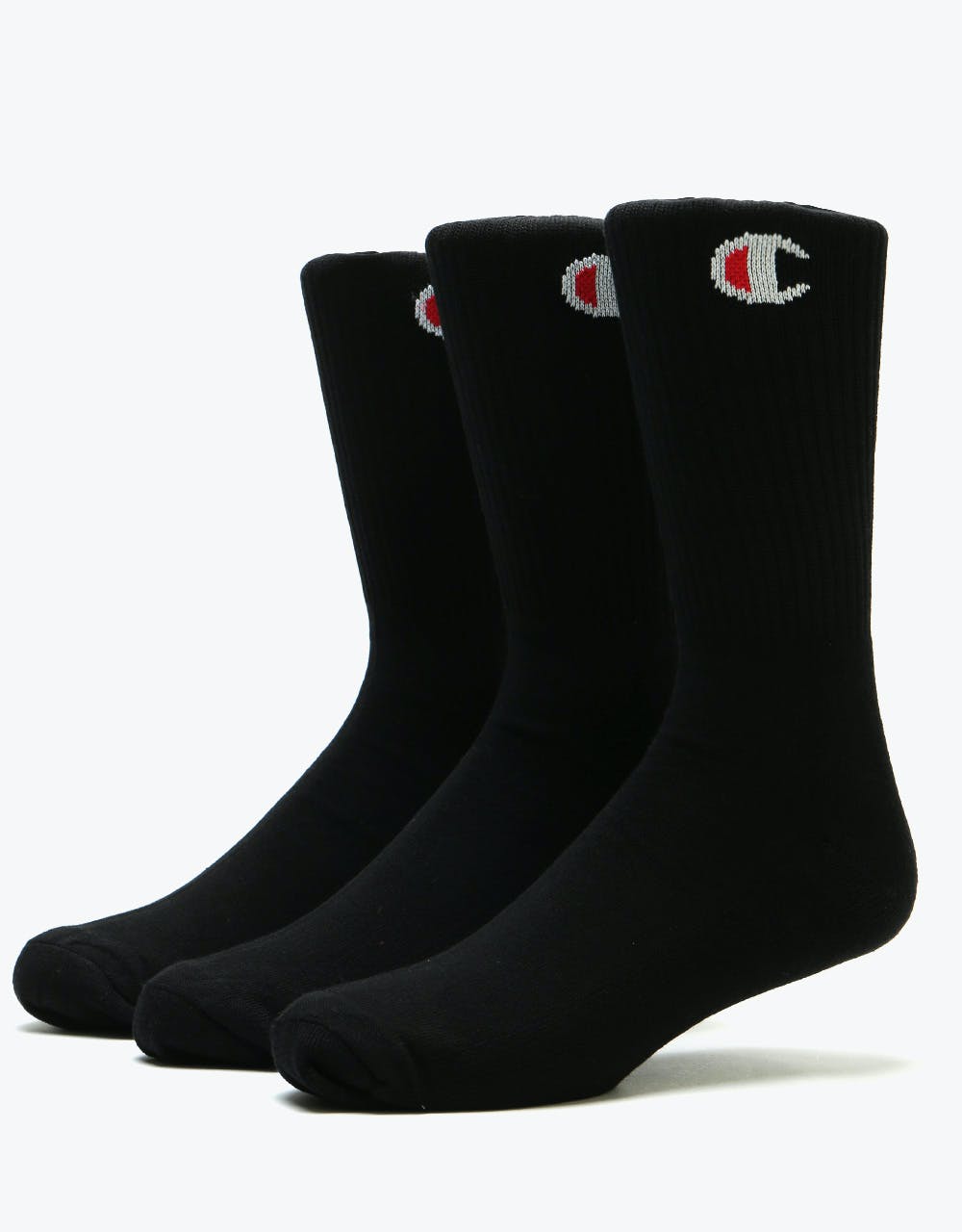 Champion C Logo 3 Pack Socks (UK6-8) - Black
