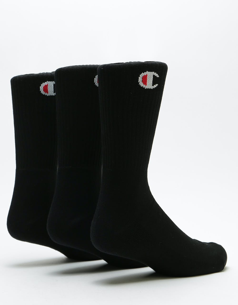 Champion C Logo 3 Pack Socks (UK6-8) - Black