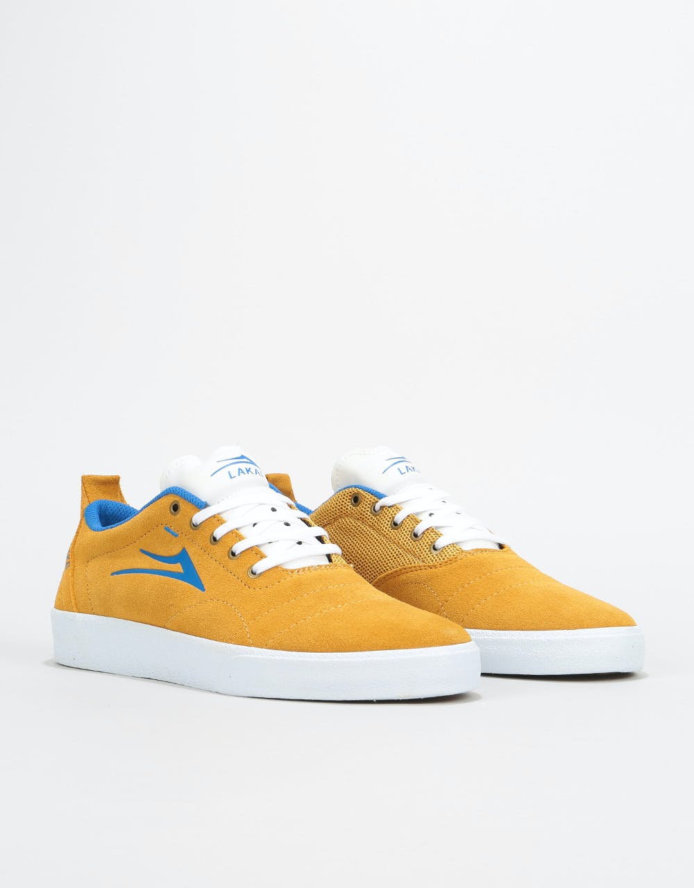 Lakai Bristol Skate Shoes - Gold/Blue Suede